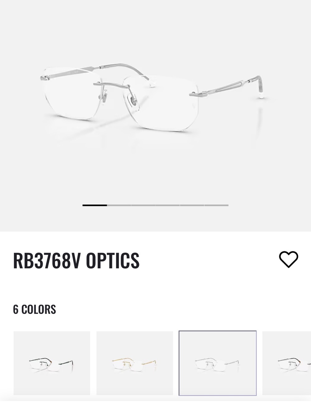 Rayban rimless Silver Rimless Men’s Eyeglasses - Lightweight Clear Lenses